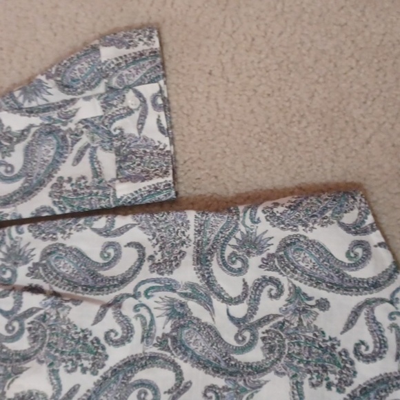 Croft&Barrow Paisley 3/4 Sleeve Button Down Top - Picture 4 of 14
